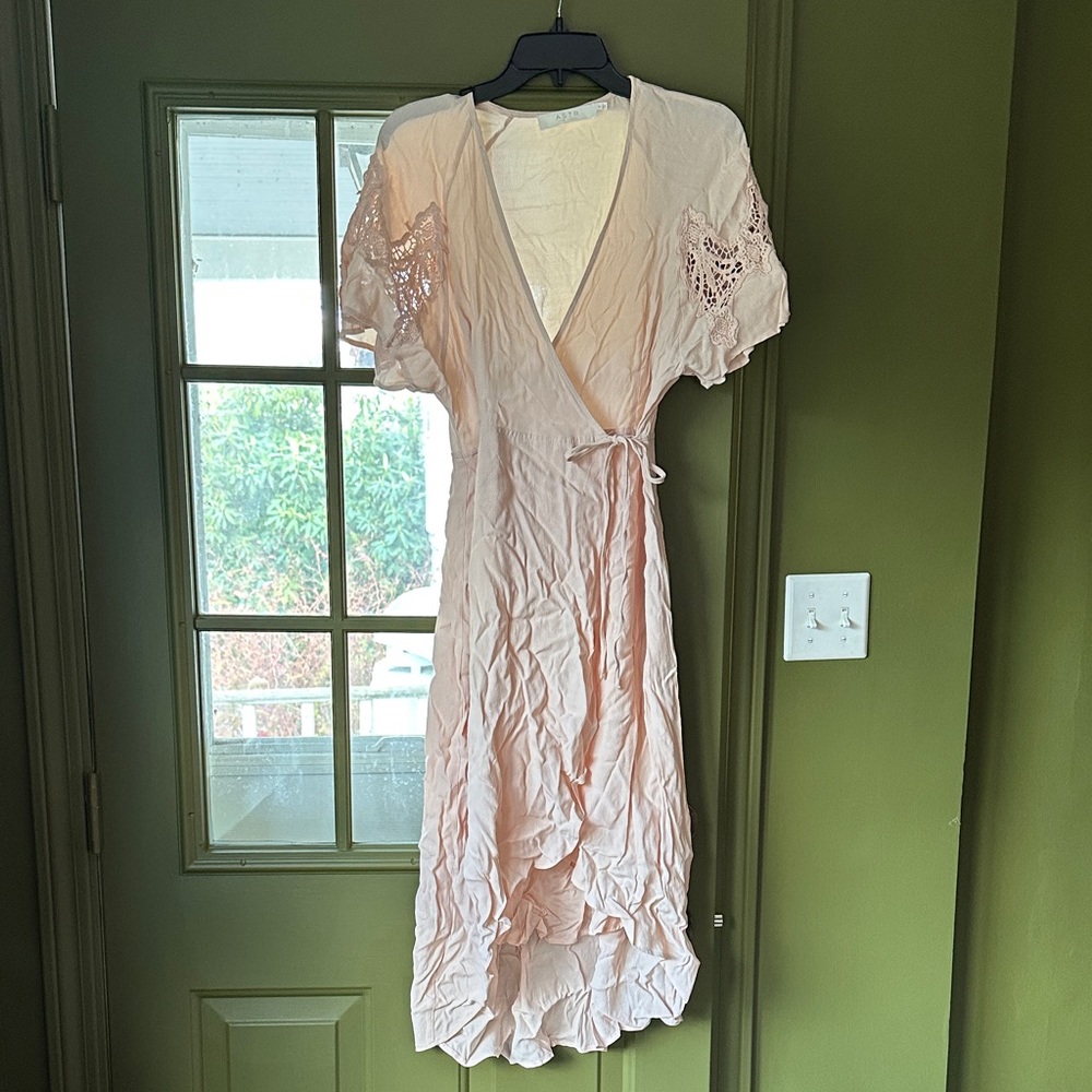 Blush pink ASTR wrap dress